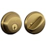 Schlage UL Fire Rated Keyed Entry Single Cylinder Grade 1 Deadbolt from B60 Series Antique Brass