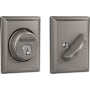 Schlage Single Cylinder Keyed Entry Grade 1 Deadbolt with Decorative Grandville Rose from the B-Series Satin Nickel
