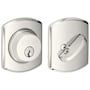 Schlage Single Cylinder Keyed Entry Deadbolt with Decorative Greenwich Rose Polished Nickel