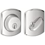 Schlage Single Cylinder Keyed Entry Deadbolt with Decorative Greenwich Rose Polished Chrome