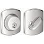 Schlage Single Cylinder Keyed Entry Deadbolt with Decorative Greenwich Rose Bright Chrome