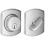 Schlage Single Cylinder Keyed Entry Deadbolt with Decorative Greenwich Rose Satin Chrome