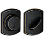 Schlage Single Cylinder Keyed Entry Deadbolt with Decorative Greenwich Rose Aged Bronze