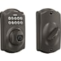 Schlage Camelot Electronic Keypad Single Cylinder Deadbolt Black Stainless