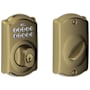 Schlage Camelot Electronic Keypad Single Cylinder Deadbolt Antique Brass