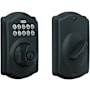 Schlage Camelot Electronic Keypad Single Cylinder Deadbolt Matte Black