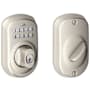 Schlage Plymouth Electronic Keypad Single Cylinder Deadbolt Satin Nickel