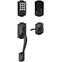 Schlage Arrive Right Handed Sectional Keyless Entry Deadbolt with Camelot Handleset and Accent Interior Lever Matte Black