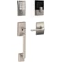 Schlage Arrive Sectional Keyless Entry Deadbolt with Century Handleset and Latitude Interior Lever Satin Nickel