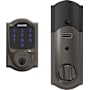 Schlage Connect Camelot Touchscreen Electronic Deadbolt with Built-in Alarm and Z-Wave Plus Technology Black Stainless