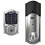 Schlage Connect Camelot Touchscreen Electronic Deadbolt with Built-in Alarm and Z-Wave Plus Technology Polished Chrome