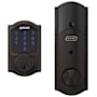 Schlage Connect Camelot Touchscreen Electronic Deadbolt with Built-in Alarm and Z-Wave Plus Technology Aged Bronze