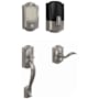 Schlage Encode WiFi Enabled Electronic Keypad Deadbolt with Left Handed Camelot Entry Handleset and Accent Lever Satin Nickel