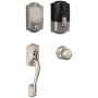 Schlage Encode WiFi Enabled Electronic Keypad Deadbolt with Camelot Entry Handleset and Georgian Knob Satin Nickel