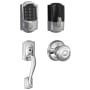 Schlage Encode WiFi Enabled Electronic Keypad Deadbolt with Camelot Entry Handleset and Georgian Knob Polished Chrome