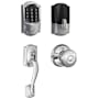 Schlage Encode WiFi Enabled Electronic Keypad Deadbolt with Camelot Entry Handleset and Georgian Knob Bright Chrome