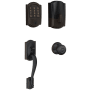 Schlage Encode WiFi Enabled Electronic Keypad Deadbolt with Camelot Entry Handleset and Georgian Knob Aged Bronze
