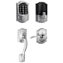 Schlage Encode WiFi Enabled Electronic Keypad Deadbolt with Left Handed Camelot Entry Handleset and Accent Lever Bright Chrome