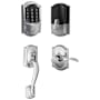 Schlage Encode WiFi Enabled Electronic Keypad Deadbolt with Right Handed Camelot Entry Handleset and Accent Lever Polished Chrome