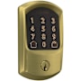 Schlage Encode WiFi Enabled Electronic Keypad Deadbolt with Greenwich Trim Satin Brass