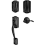Schlage Encode Plus Camelot Right Handed Sectional Electronic Keyless Entry Handleset with Accent Interior Lever and Decorative Plymouth Trim Matte Black