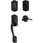 Schlage Encode Plus Camelot Right Handed Sectional Electronic Keyless Entry Handleset with Accent Interior Lever and Decorative Plymouth Trim Aged Bronze