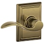 Schlage Accent Passage Door Lever Set with the Decorative Addison Trim Antique Brass