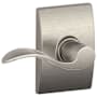 Schlage Accent Passage Door Lever Set with the Decorative Century Trim Satin Nickel