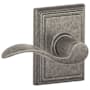 Schlage Accent Passage Door Lever Set with the Decorative Addison Trim Distressed Nickel