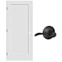 Schlage 32" W x 80" H Single Panel Left Handed Interior Prehung Door with 4-9/16" Door Jamb and Accent Passage Door lever Set Matte Black
