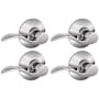 Schlage Accent Passage Door Lever Set with Plymouth Rose - Pack of 4 Bright Chrome
