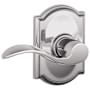 Schlage Accent Passage Door Lever Set with the Decorative Camelot Trim Bright Chrome