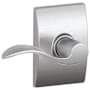 Schlage Accent Passage Door Lever Set with the Decorative Century Trim Satin Chrome