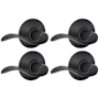 Schlage Accent Passage Door Lever Set with Plymouth Rose - Pack of 4 Aged Bronze