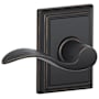 Schlage Accent Passage Door Lever Set with the Decorative Addison Trim Aged Bronze