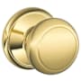 Schlage Andover Passage Door Knob Set Lifetime Polished Brass