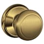 Schlage Andover Passage Door Knob Set Antique Brass