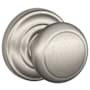 Schlage Andover Passage Door Knob Set with Decorative Andover Trim Satin Nickel