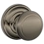 Schlage Andover Passage Door Knob Set with Decorative Andover Trim Antique Pewter