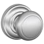 Schlage Andover Passage Door Knob Set with Decorative Andover Trim Satin Chrome
