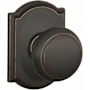 Schlage Andover Passage Door Knob Set with Decorative Camelot Trim Aged Bronze