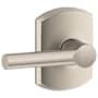 Schlage Broadway Passage Door Lever Set with Decorative Greenwich Trim Satin Nickel