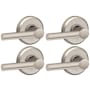 Schlage Broadway Passage Door Lever Set with Decorative Greyson Trim - Pack of 4 Satin Nickel