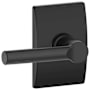 Schlage Broadway Passage Door Lever Set with Decorative Century Trim Matte Black
