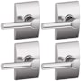 Schlage Broadway Passage Door Lever Set with Decorative Century Trim - Pack of 4 Bright Chrome