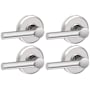 Schlage Broadway Passage Door Lever Set with Decorative Greyson Trim - Pack of 4 Bright Chrome