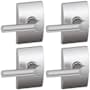 Schlage Broadway Passage Door Lever Set with Decorative Century Trim - Pack of 4 Satin Chrome