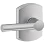 Schlage Broadway Passage Door Lever Set with Decorative Greenwich Trim Satin Chrome