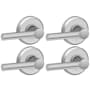 Schlage Broadway Passage Door Lever Set with Decorative Greyson Trim - Pack of 4 Satin Chrome