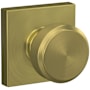 Schlage Bowery Passage Door Knob Set with Collins Trim Satin Brass
